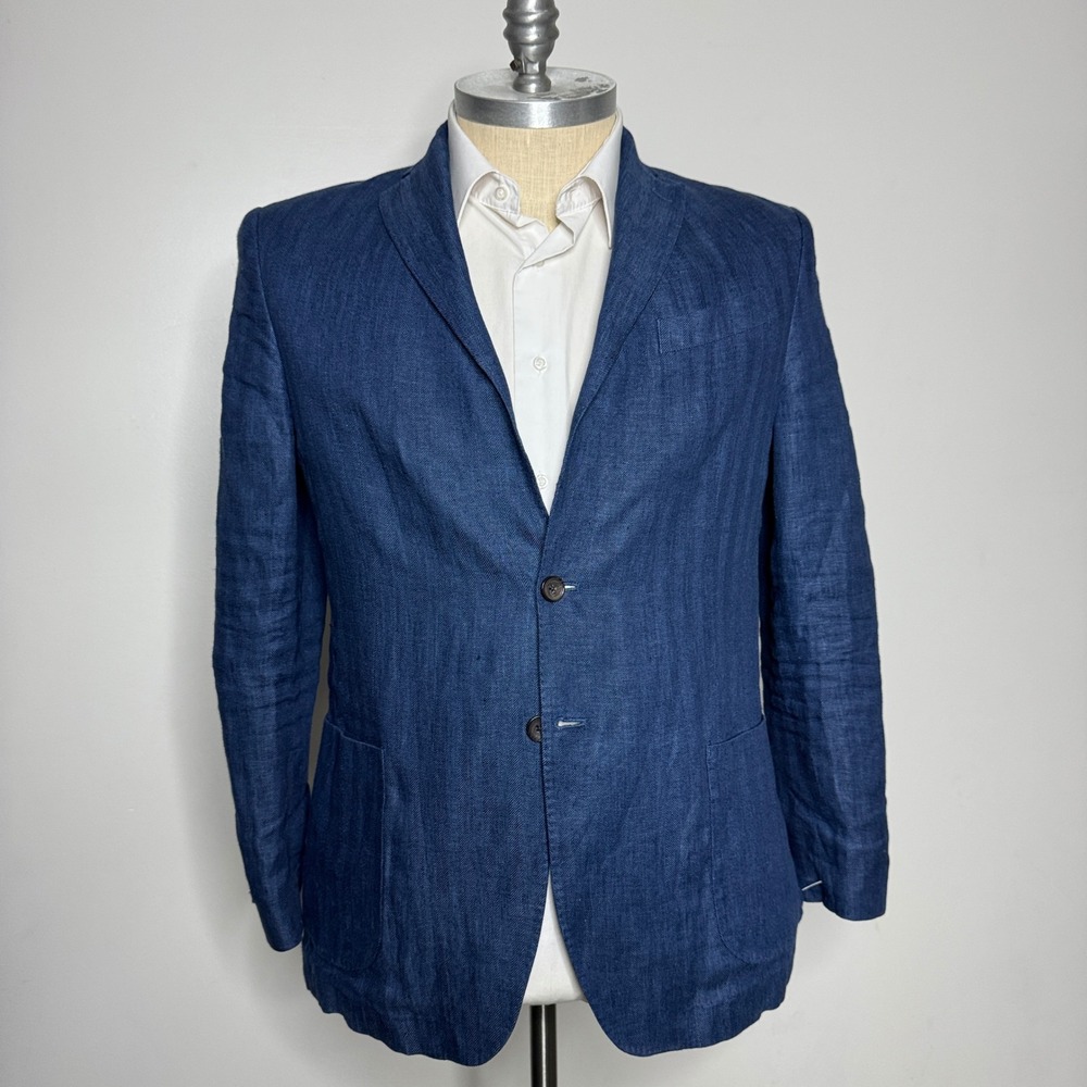 Jos. A. Bank Navy Blue Linen Sport Coat Blazer